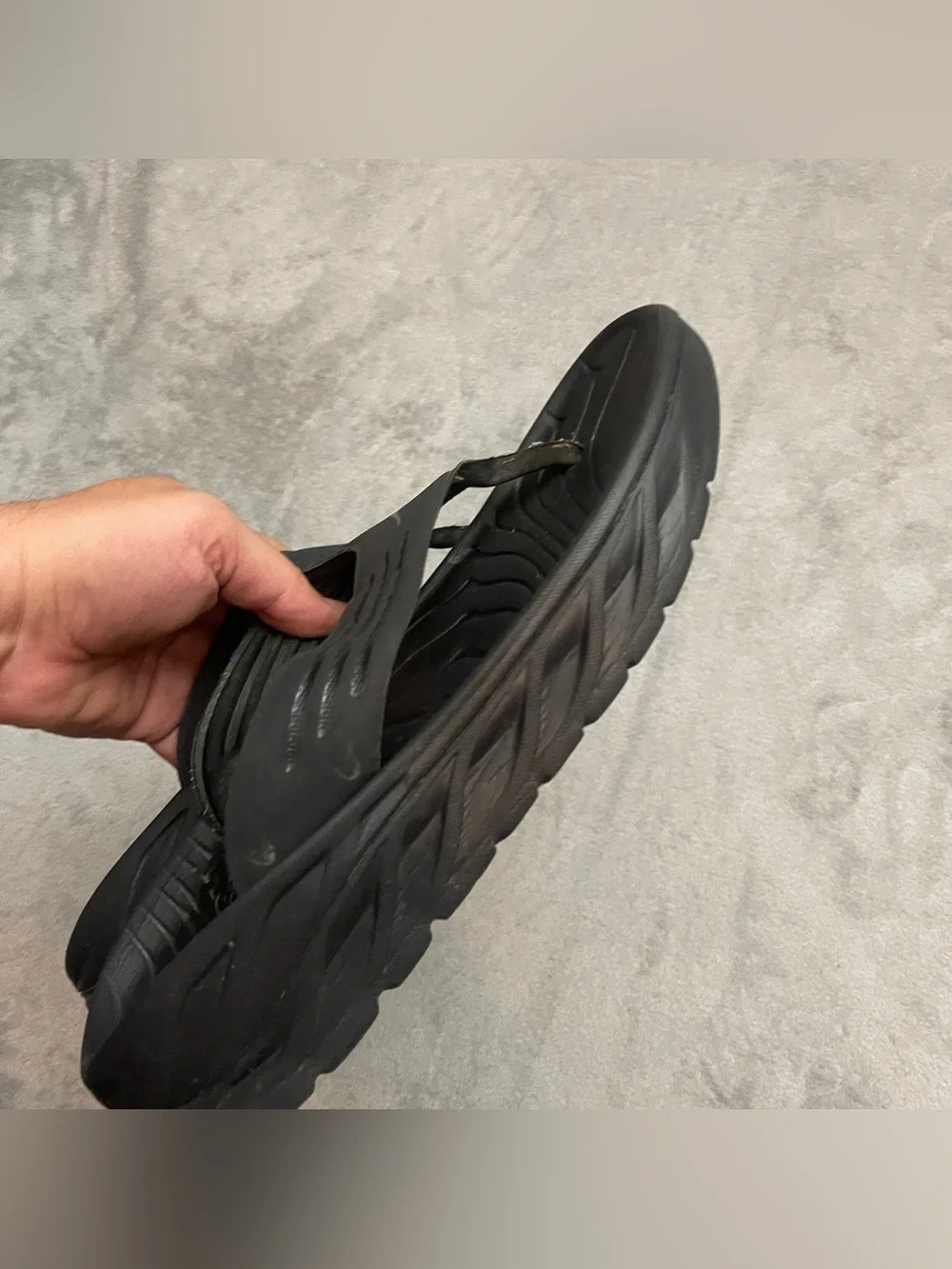 Hoka One One Ora Recovery Flip Sandals Black Anthracite Mens 11